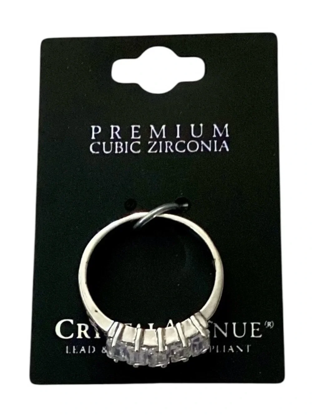 Crystal Avenue Romantic Night Cubic Zirconia Silver Tone Ring (NWT)- Size: 8 3/4